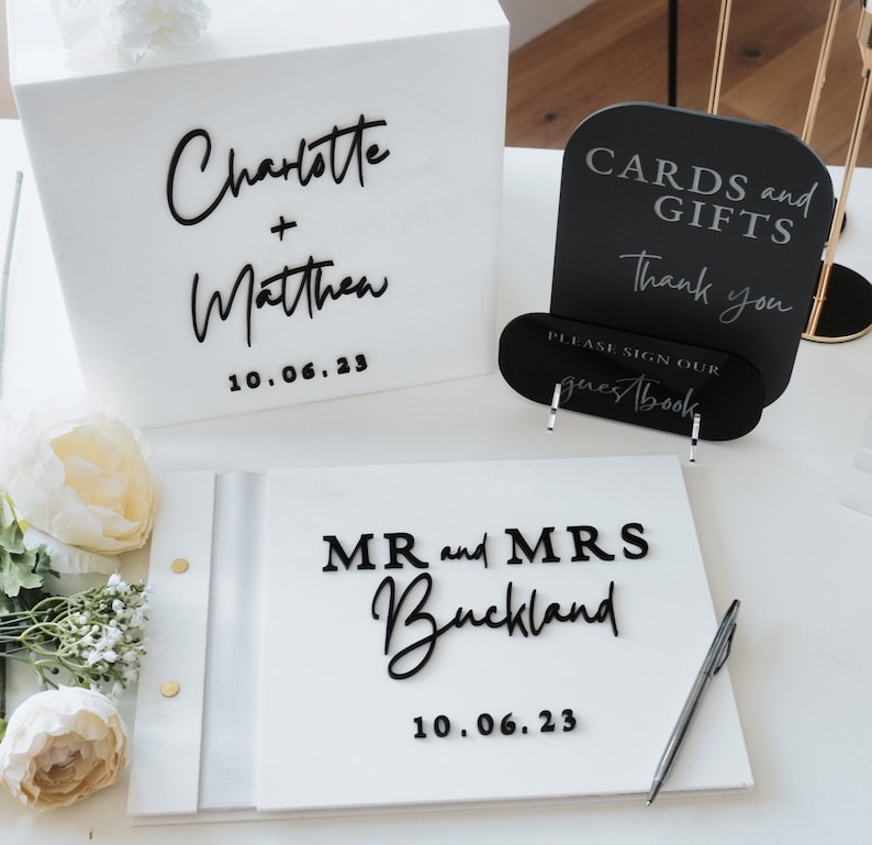 Wedding Card Box - Biała kartonowa skrzynka na ślub, 3D