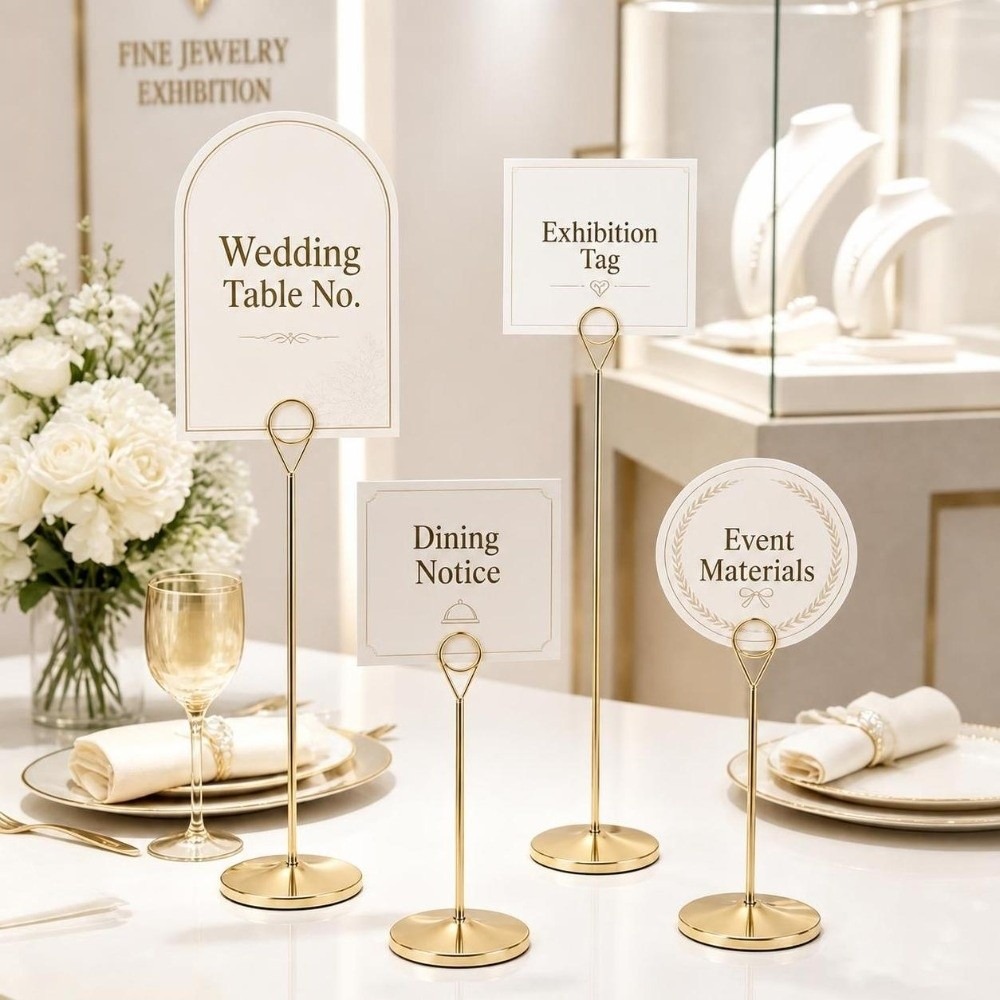 Table Number Gold - Przenośny metalowy uchwyt na numery stołów