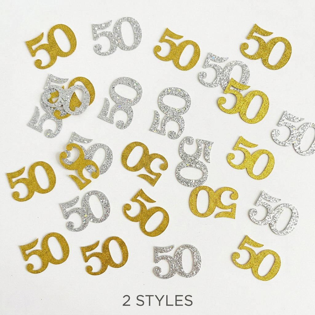 120 szt. konfetti na 50. urodz – Table Number Gold recenzja i cena