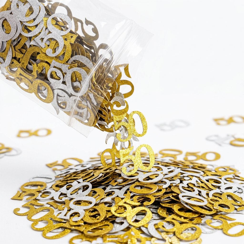 120 szt. konfetti na 50. urodz – Table Number Gold recenzja i cena