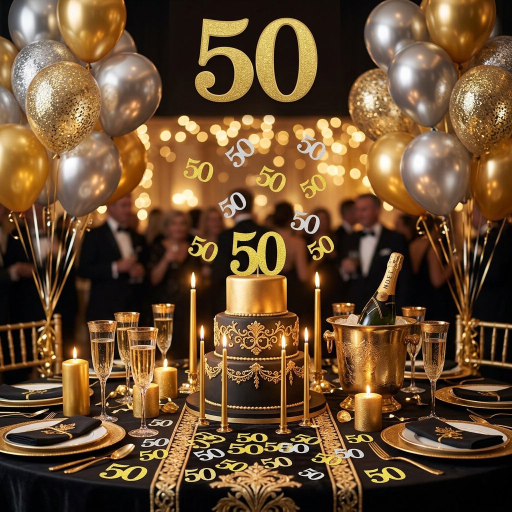 120 szt. konfetti na 50. urodz – Table Number Gold recenzja i cena